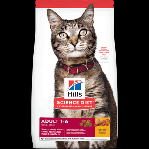 Science Diet Adult 1-6 Chicken Recipe Dry Cat Food 4lb - Poudre Pet and Feed Supply
